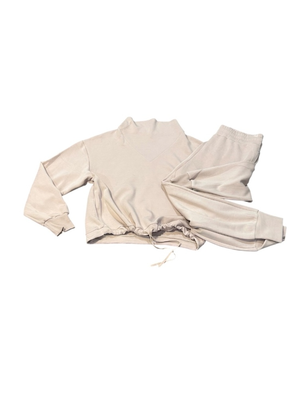 NWOT Varley Double Soft outfit pullover top and pants women's size L Like New